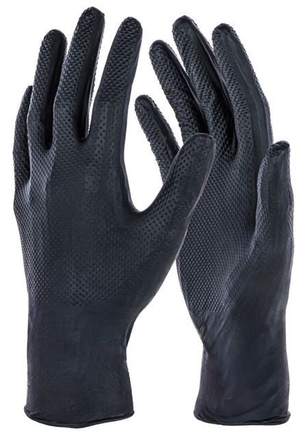 Rękawice nitrylowe X-grip Black, 240 mm, rozmiar M,  50 szt., czarny, Kerb