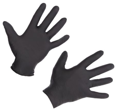 Rękawice nitrylowe Sensitive  Black, 240 mm, rozmiar S, 100 szt., czarny, Kerbl