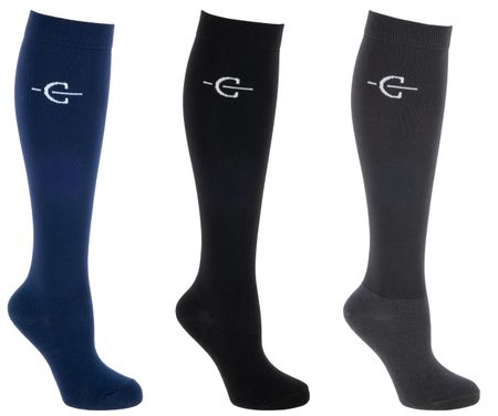 Podkolanówki jeździeckie Competition 3-pak,  navy/black/grey, rozmiar 37-39, Covalliero