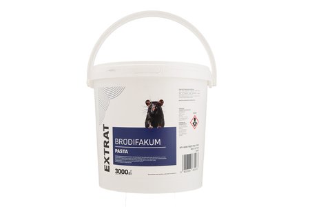 Trutka na myszy i szczury, pasta 3 kg, brodifakum, wiadro, Extrat