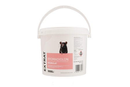 Trutka na myszy i szczury, granulat 3 kg, bromadiolon, wiadro, Extrat