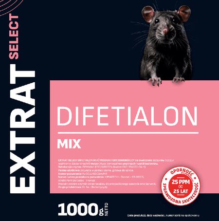 Trutka na myszy i szczury, multimix 1 kg, difetialon, Extrat